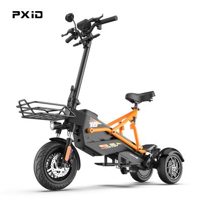 China PXID 1000W Unisex Lightweight Fast Foldable 3 Wheel Electric Off Road Escooter Scooter with OEM Colors for sale