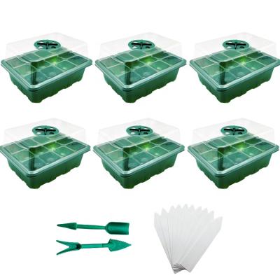 China Hot Sale Eco-friendly Amazon Seed Planting 6 Pack Heavy Duty Nursery Sowing Plant Breeding Set with Dome and Lid for sale