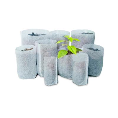 China Nonwoven Fabric Degradable Seedling Bag 100PCS Biodegradable Nursery Plant Grow Bag For Tree for sale