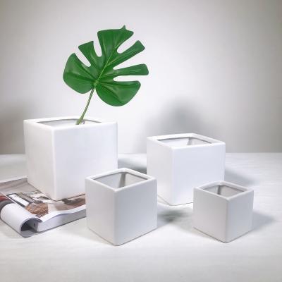 China Modern Nordic style white luster plant succulent pots adjust ceramic flower pot for sale for sale