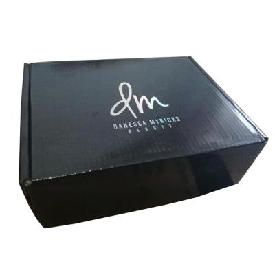 China Eco Friendly Materials Competitive Price Custom Logo Recycled Shiny Black Luxury Cardboard Shipping Long Small Postage Corrugated Boxes for sale