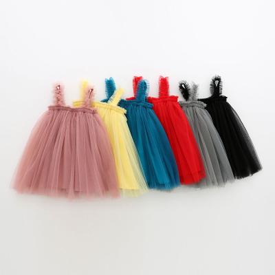 China Hot Sale New Summer Washable Little Girl Fluffy Sling Lace Dresses for sale