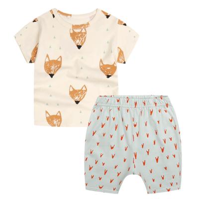 China Breathable Cotton Fox Baby Clothing Set Summer Children's Clothing for sale