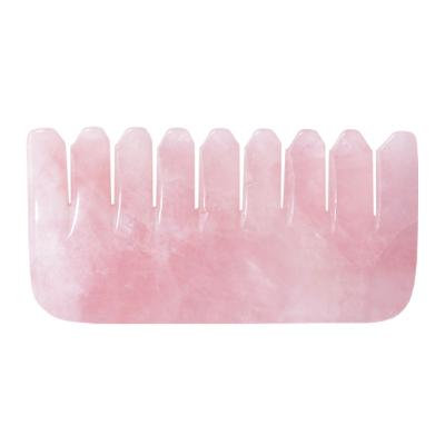 China New Hot Sale Rose Quartz Scraping Facial Massager Gua Sha Face Guasha Massage Tool Hair Comb Massager for sale