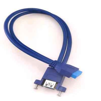 China COMPUTER 20pin to 1 dual USB3.0 AF with nut and screw cable for sale