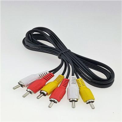 China Hot Selling COMPUTER 3 RCA Male to 3 RCA Male Gold Plated Extension Plug Stereo Audio RCA Video Cable for sale