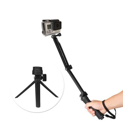 China Action Camera Tripod / Gopro Tripod Vanish Mono-pod Hand Accessories Pro Camera Stand Holder Portable Tripod Three Way Selfie Stick for sale