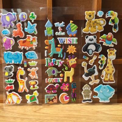 China Cute Cartoon Sticker Fashion 3D Cartoon Sticker Kids Diary Album Decor Puffy Animal Sticker for sale