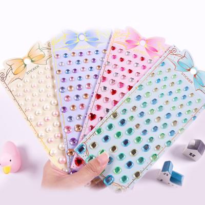 China Decorative Children Gem Stickers Diamond Sticker Acrylic Crystal Sticker For Kids Girls of 3D Sticker for sale