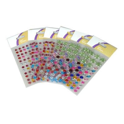 China Decorative Sticker Diamond Sticker Sheet Kids Colorful Self Adhesive DIY Crystal Rhinestone Sticker for sale