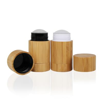 China Eco-Friendly Bamboo Tube Deodorant Twist Applicator Body Roll Bamboo Deodorant Container for sale