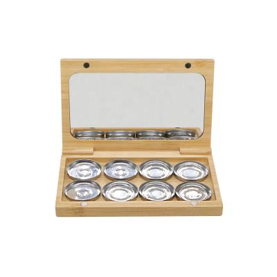 China Empty Bamboo Cosmetic Contract Eyeshadow Bamboo Eyeshadow Packaging Box Eyeshadow Box for sale