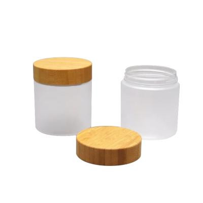 China 250ML 8.5oz Cosmetic Storage Cosmetic Packaging For Face Cream Lotion Makeup PET Bottles With Bamboo Lid for sale