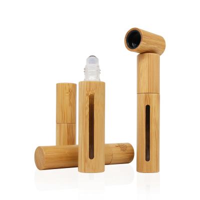 China Perfume; Essential Oil Roller Glass Bottle Bamboo Roll On Bottle Essential Oil 10ml Shell Roll On Bottle Wooden Bamboo for sale