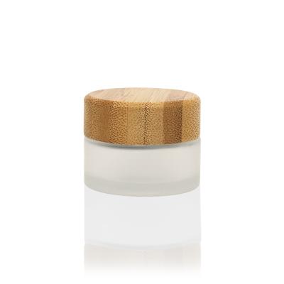 China 15ml Shape Cosmetic Biodegradable Bamboo Jar Flat Or Slant Bamboo Jar For Cream for sale