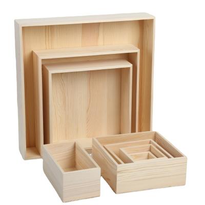 China Custom Size Wooden Gift Box Handmade Custom Jewelry Packaging Keepsake Bamboo Unfinished Wholesale Small Gift Boxes Wooden Storage Box for sale