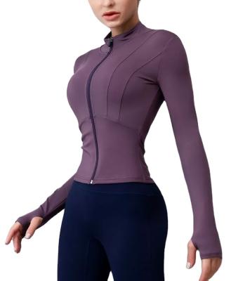 China Workable Plus Size Long Sleeve Yoga Jackets Sports Yoga Tops Womens Coats Workout Gym Fitness Running Sports Jackets for sale