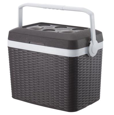 China 30L COOLER INSULATED WITH RETTEN OUTSIDE COOLER BOX WITH HANDLE for sale