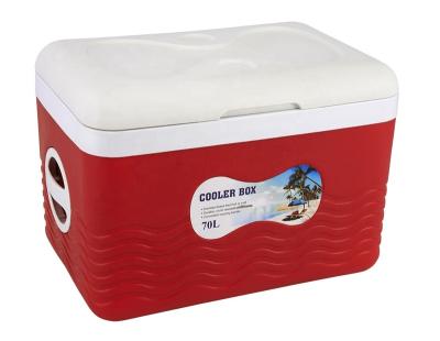 China Large Capacity 70L Insulated Plastic Fishing And Picnic Cooler Box With Wheels for sale