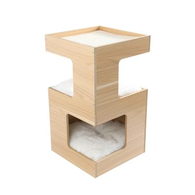 China Sustainable Modern Style High Density High Density Board Wood Base Frame And Cat Claw Grinding Cover for sale