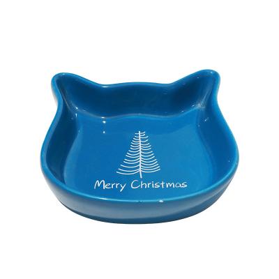 China 2023 Viable The Latest Hot Selling Dog Cat Pet Food Multicolor Ceramic Bowl New Design Durable Multiple Cat Shaped for sale