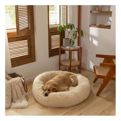 China Viable Soft Cushion Cozy Calming Bed For Dogs Donut Cushion For Dog Pet Bed For Dogs Cats for sale