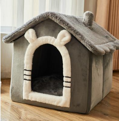 China New Design Winter Cage Dropshipping Large Dog Bed House Breathable Luxury Soft Washable Warm Cat Nest Sofa Foldable Cat Room for sale