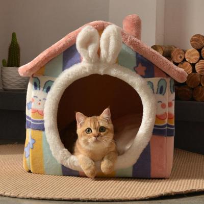 China Breathable Dog Cat House Tent Small and Medium Folding Dog Pet Room Yurts Teddy Bear House Dog Bed for sale