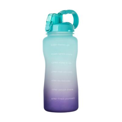 China 2L BPA Water Bottle Sports Time Marker Straw Water Bottle With Wide Mouth Viable Plastic Leakproof Lid Large Size 1688 Drop for sale