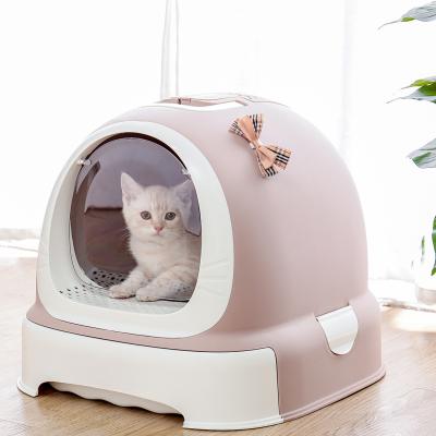 China Outdoor Breathable Fully Enclosed Pet Cat Litter Boxes Self Cleaning China Supplier Dropshipping Sustainable Automatic Cat Litter Box for sale