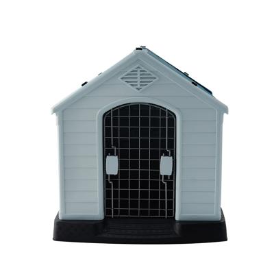 China Factory Direct Large Breathable Luxury Wooden Outdoor Doghouse Huge Outdoor Slanted Square Roof Kennel for sale