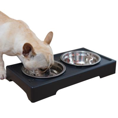 China Sustainable Rounded Stainless Bowl Plastic Pet Feeding Bowl for sale