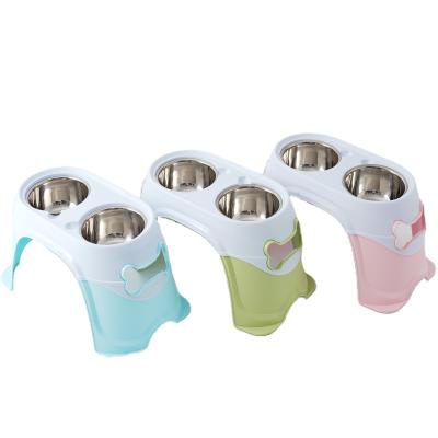 China Wholesale High Quality Non-automatic Double Pet Food Bowls Pet Bowls With Stand for sale