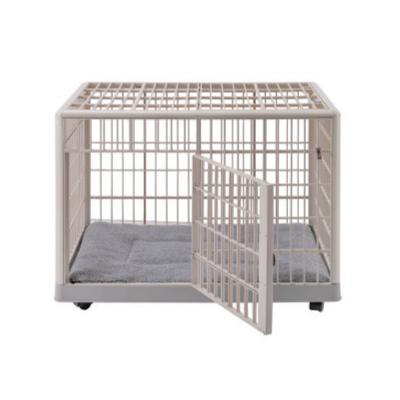 China Breathable Useful Doghouse Kennel Cage With Wheels For Pet for sale