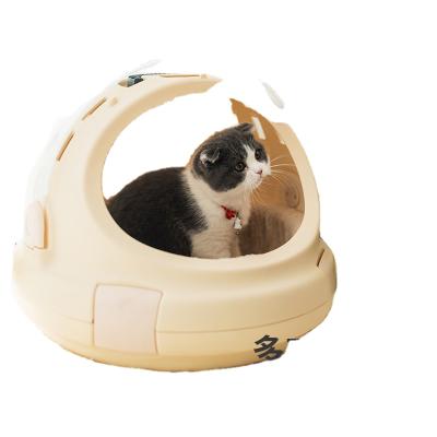 China Partially Enclosed Dog Cat Nest Round Breathable Bed House Kenne for sale