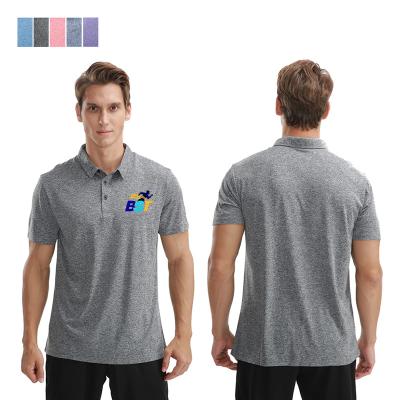 China Anti Wrinkle 92% Polyester 8% Spandex T-shirt Custom Embroidered Polo Shirts Mens Dry Fit Polo Shirt for sale