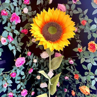 China Bedroom Indoor Outdoor Artificial Silk Floor Living Room Flower Sunflower Decoration High Branches Placed Inside and Outside Decorative Flowers for sale