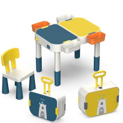 China Construction Toy New Original Children Educational Buy 100 Pcs Set Plastic Block Table And Chair For Legoing Children for sale