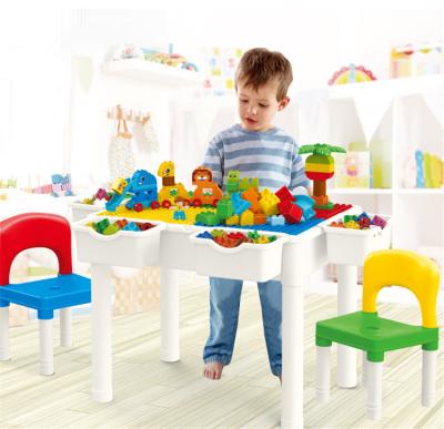 China Construction Toy Hot Blocks Building Buy Kids Educational Block Table And Chair 100 Pcs Set Plastic Kids For Children for sale