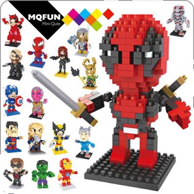 China Plastic Building Toys HSANHE Superhero Iron Deadman Spiderman Action Numbers Educational Toy DIY Assembly Bricks Model Building Toys for sale