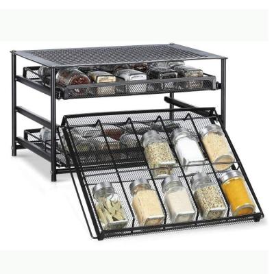 China Steel Set Kitchen Organizer Drawer Spice Organizer Spice Racks Shelf Storage Racks Viable for sale