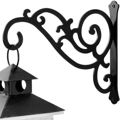 China Powder-Coated Metal Plant Hanger Wall Mount Bracket For Lantern Bird Feeder Bug Zapper Home Decor Halloween for sale