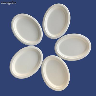 China Eco - Friendly Disposable Plate And Cup Makers Machine To Make Recycle Bagasse Oval Ellipse Plate Paper Plates for sale