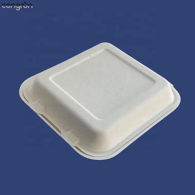 China Disposable Degradable Bamboo Disposable Food Bowl Sugar Cane Burger Box for sale