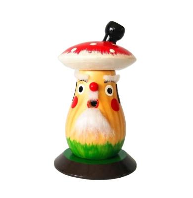 China Christmas Decoration Craft Christmas Mushroom Smoker Wooden Figure For Decorations for sale