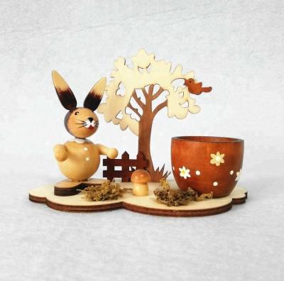 China Europe New Products Wooden Easter Bunny Decor With Egg Holder for sale