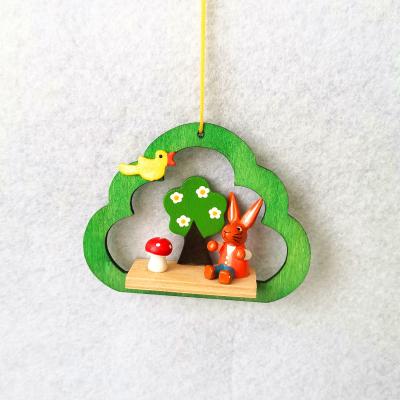 China Poplar Spring Wood Rabbit Hanging Decoration for Easter for sale