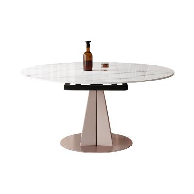 China Foldable Creative folding round table small apartment telescopic Built-in turntable set modern light luxury dining table for sale