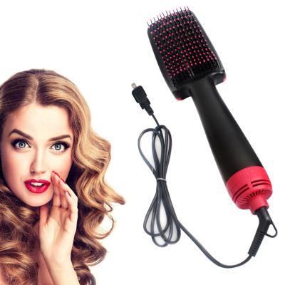 China 2020 One Step Hot Comb Airbrush Salon Commercial Hot Air Paddles Styling Brush Negative Ion Generator Hot Air Comb for sale