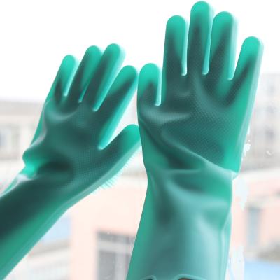 China Dish Washing Dishwasher Dishwasher Gloves 2PCS Multifunctional Silicone Dish Magic Silicone Gloves for Kitchen Silicone Gloves with Washing Scrubber for sale